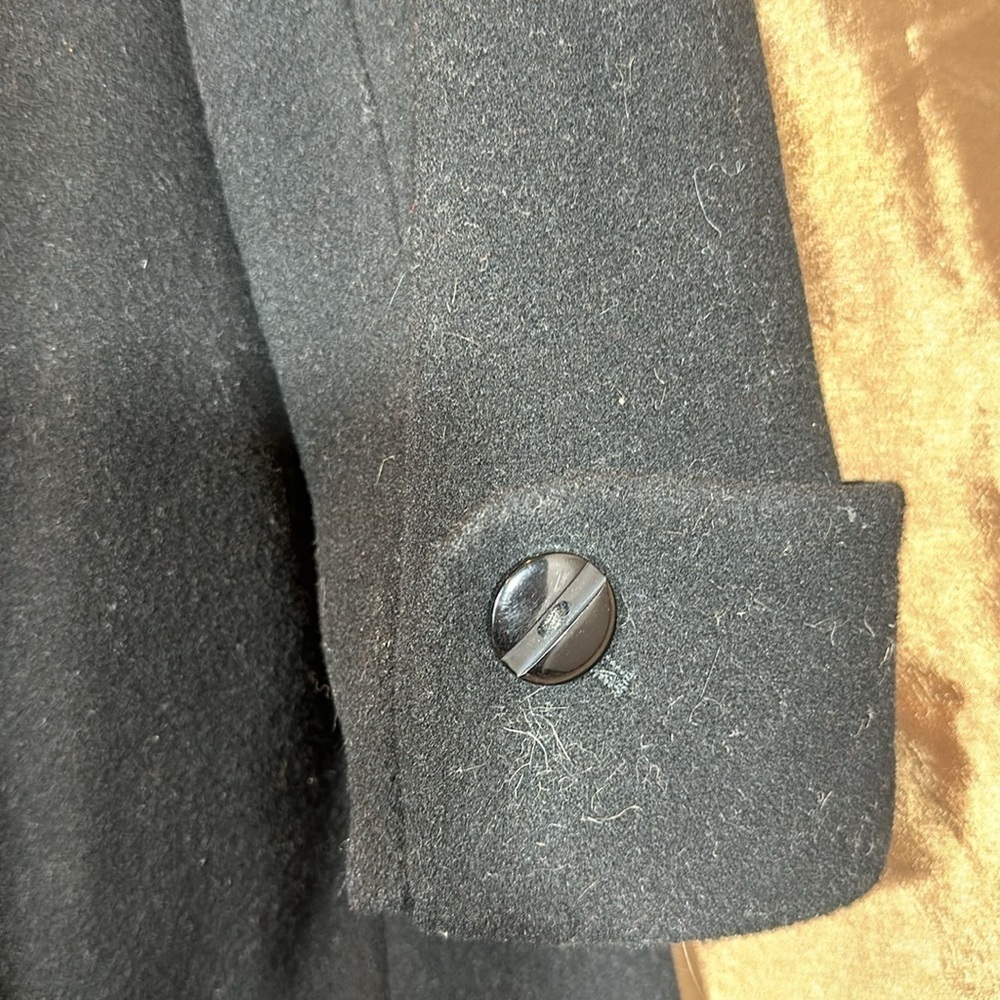 Kenneth Cole Black Dress Coat Floral Lining Tailored Wool - Picture 8 of 8